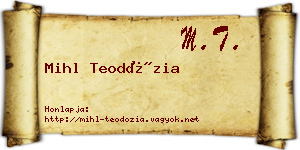 Mihl Teodózia névjegykártya